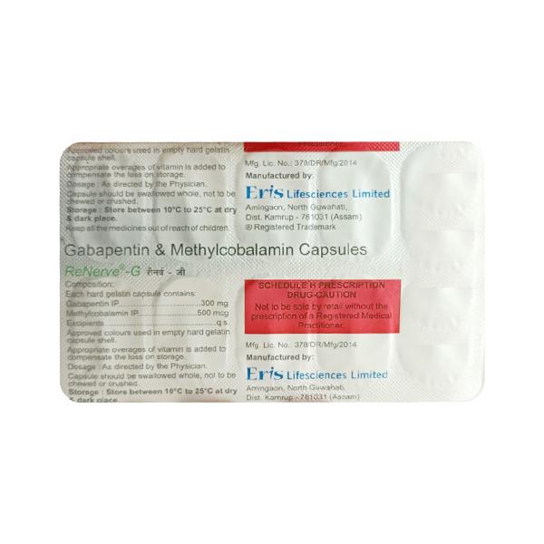 Renerve G 300mg Capsule 10'S - Neuropathic Pain-Dru