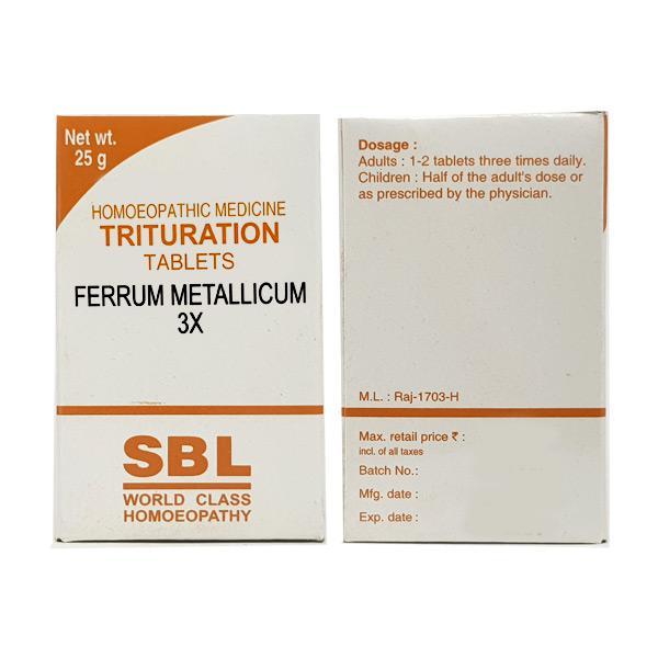 SBL Ferrum Metallicum 3X Tablet 25 gm - Triturations (Homeo Tablets)