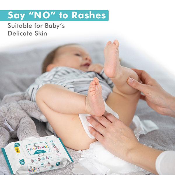 R for Rabbit Feather Aqua Wipes (Pack of 3 x 72's) - Diapers & Wipes