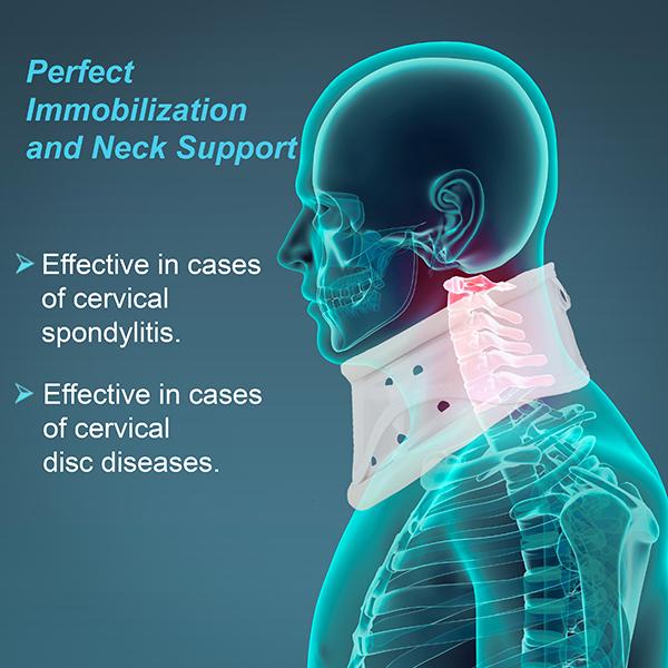 Tynor Cervical Collar Hard Adjustable - White (L) (B 03) - Neck/Shoulder Supports