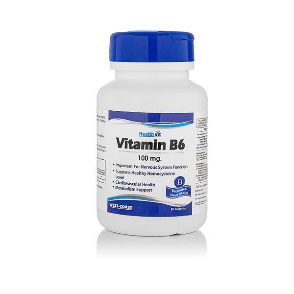 HealthVit Vitamin B6 100 mg Capsules 60's - Multi-Vitamins