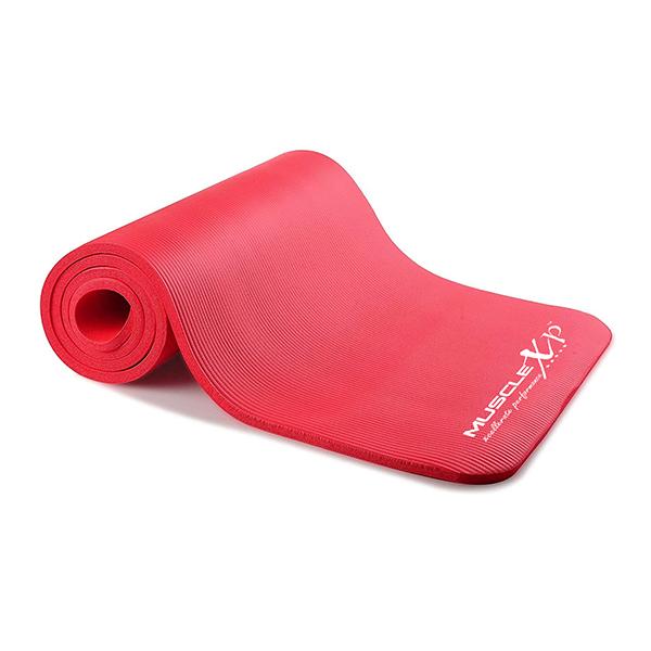 MuscleXP (10 mm) Thick NBR Material Yoga Mat - (Red) 1's - Workout Essentials