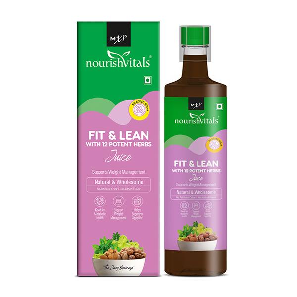 NourishVitals Fit & Lean with 12 Potent Herbs Juice 500 ml - Ayurvedic Juices