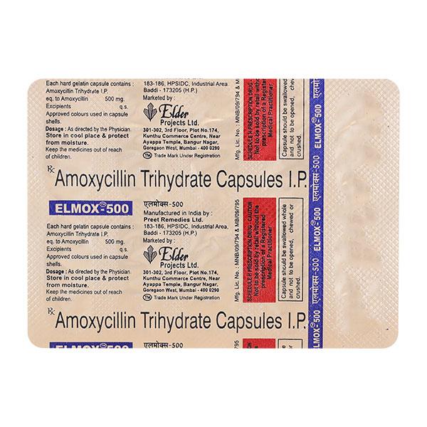 Elmox 500mg Capsule 10'S - Bacterial Infections-Pen