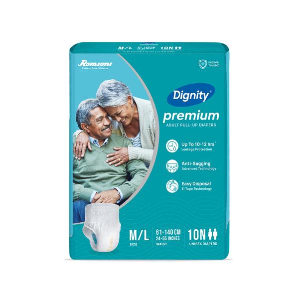 Netmeds | Dignity Premium Pull up Adult Diapers (M/L) 10's