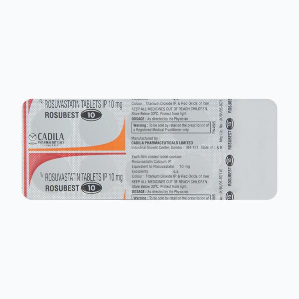 Rosubest 10mg Tablet 10'S - High Cholesterol-Dys