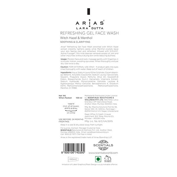 Arias By Lara Dutta Refreshing Gel Face Wash 100 gm - Face Wash & Cleansers