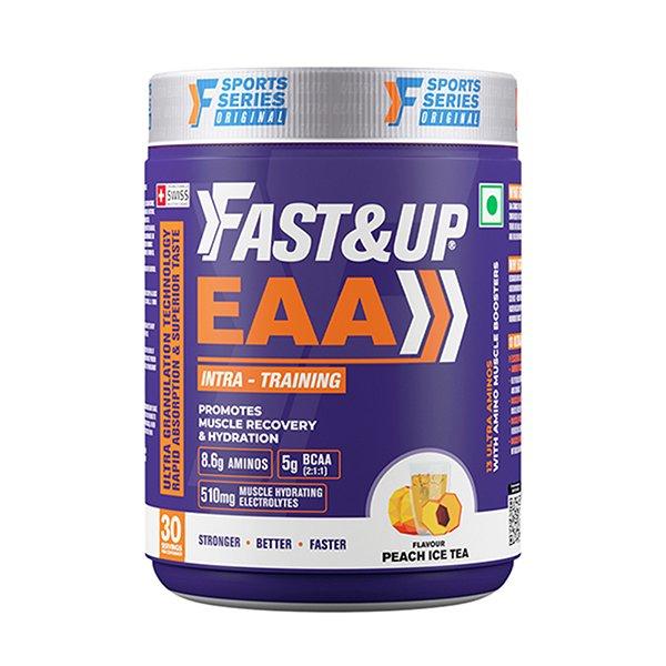 Netmeds | Fast&Up EAA Intra Training Supplement (30 Servings) - Peach Ice Tea Flavour 402 gm
