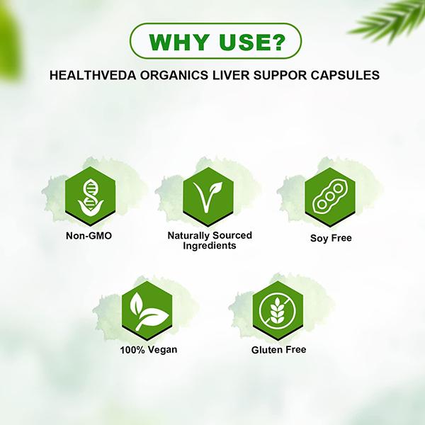 Health Veda Plant Based Liver Support Veg Capsule 60's - Herbal Dietary Supplement