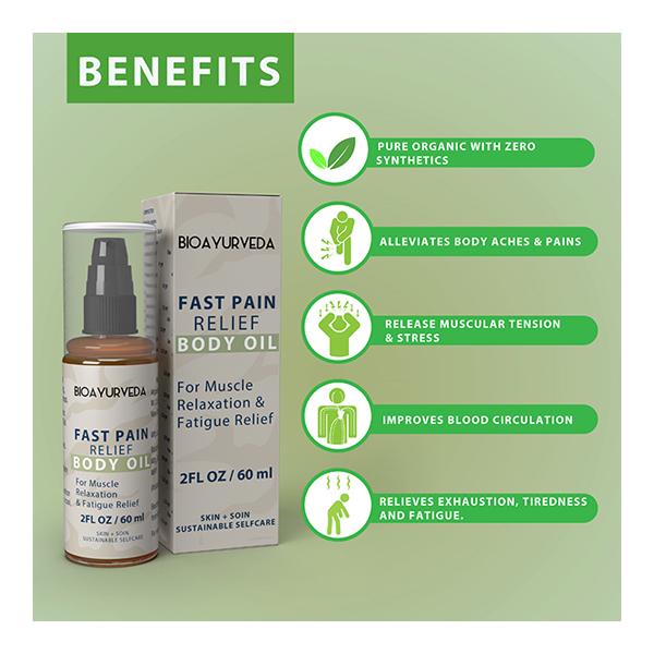 Bioayurveda Fast Pain Relief Body Oil 60 ml - Massage Oils