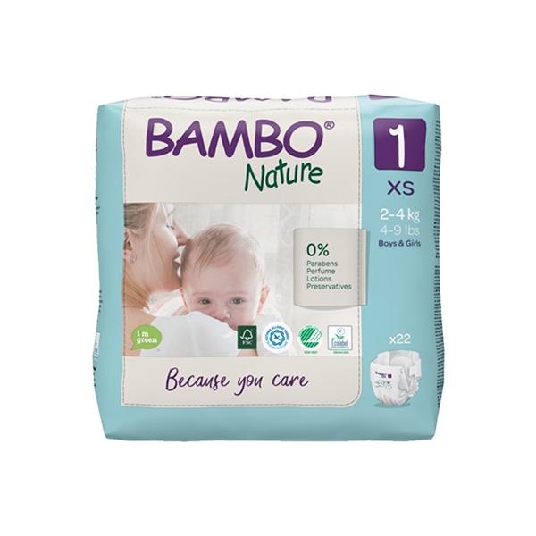 Bambo Nature Tape Diapers with Wetness Indicator - XS (1) 22's - Diapers & Wipes