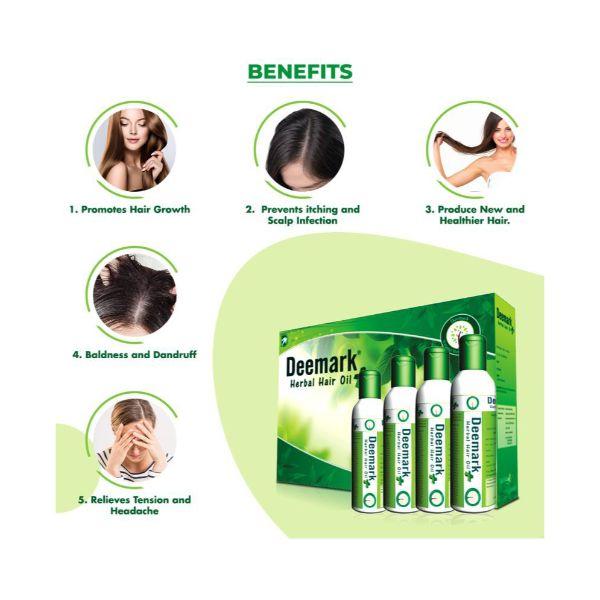 Deemark Herbal Plus Hair Oil (Pack of 4 x 200 ml) - Personal Care (Ayush)