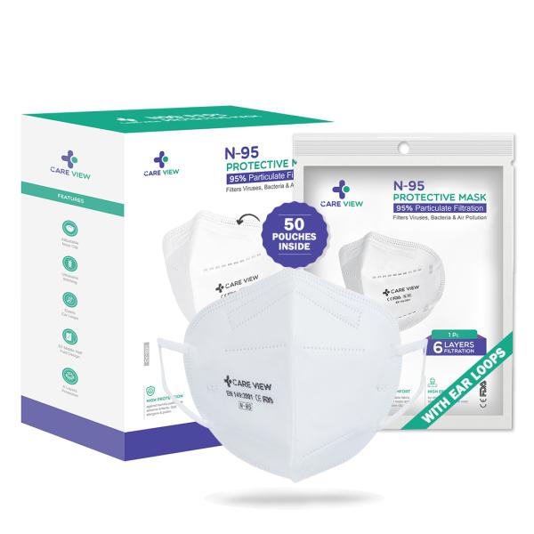 Netmeds | Care View N95 FFP2 Protective Face Mask - Ear Loop 50's