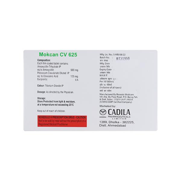 MOKCAN CV 625 Tablet 10's - Bacterial Infections-Pen