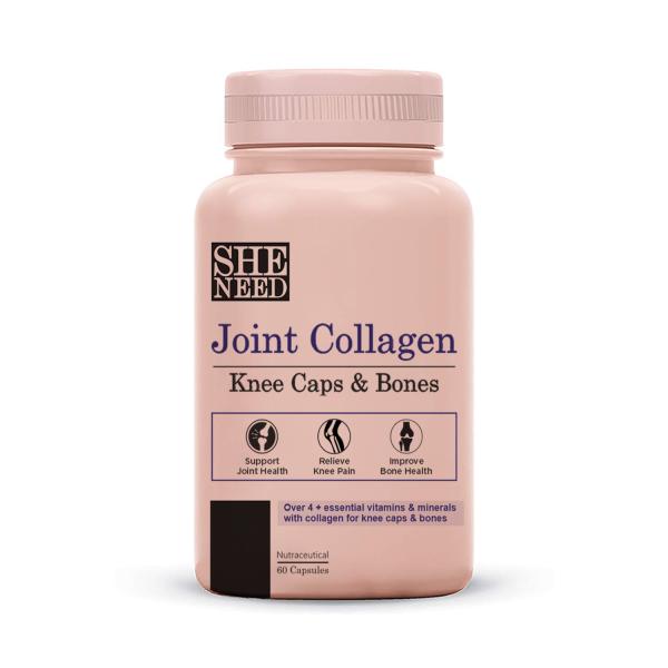 Netmeds | SheNeed Joint Collagen Knee Caps & Bones Capsule 60's
