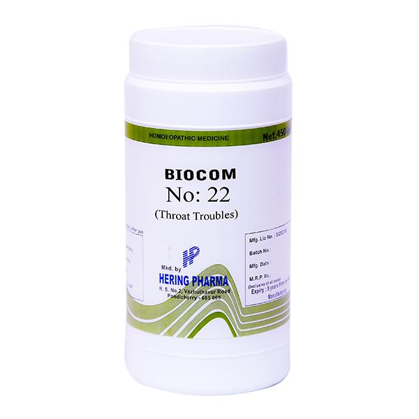 Hering Pharma Biocom No.22 Tablet For Throat Troubles 450 gm - Bio-Combination