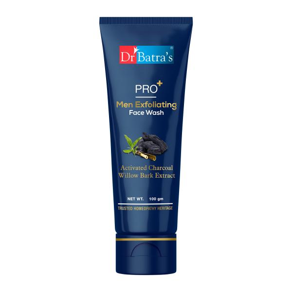 Netmeds | Dr Batra's Pro+ Men Exfoliating Face Wash - Activated Charcoal & Willow Bark Extract 100 gm