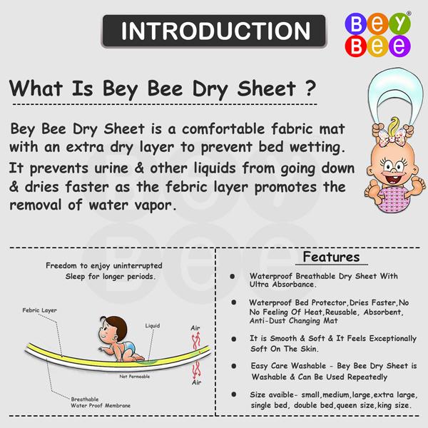 BeyBee Baby Care Waterproof Bed Protector Sheet - Pink (L) 1's - Baby Bedding