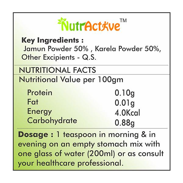 NutrActive Karela Jamun Powder 150 gm - Diabetes Care (Ayush)