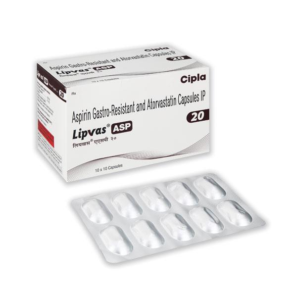 LIPVAS ASP 20 Capsule 10's - Blood Clot-Ant