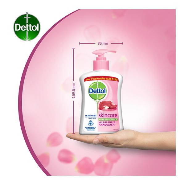 Dettol Liquid Handwash - Skincare 200 ml + Free Dettol Liquid Handwash Refill - Skincare (Pack of 2 x 175 ml) - Hand Wash & Soaps
