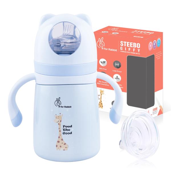 R For Rabbit Steebo Giffy Spout Cup 300ml - Blue
