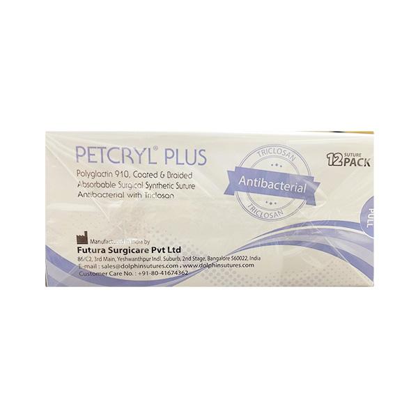 Dolphin Petcryl Plus Polyglactin 910 Coated & Braided Suture (AB 2347) (90 cm) - Violet - Sutures