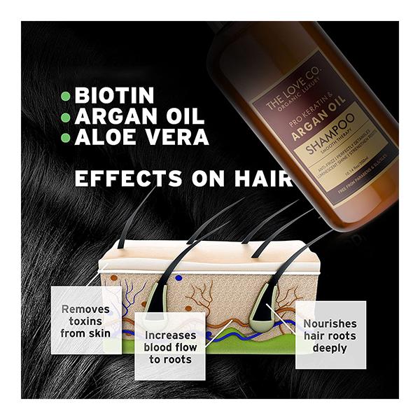 The Love Co. Shampoo - Pro Keratin & Argan Oil 300 ml - Shampoos