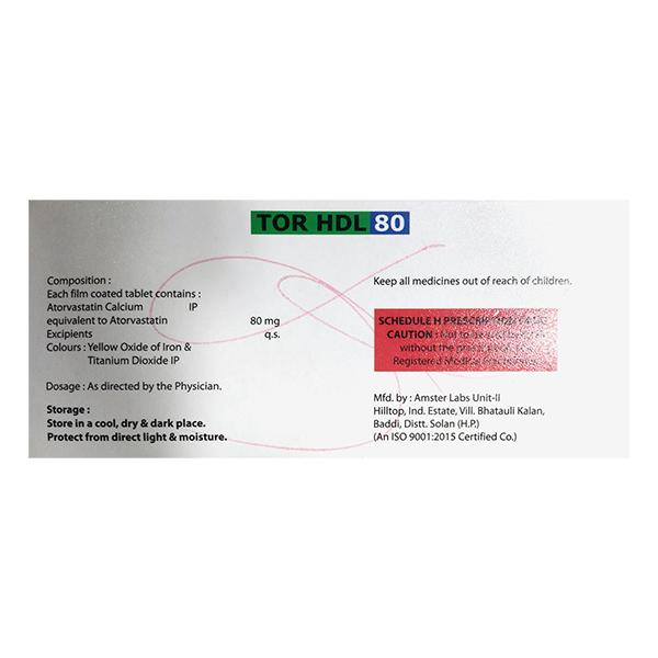 TOR HDL 80 Tablet 10's - High Cholesterol-Dys