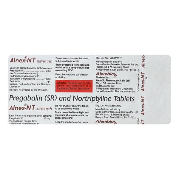 Alnex NT Tablet 10'S - Neuropathic Pain-Dru