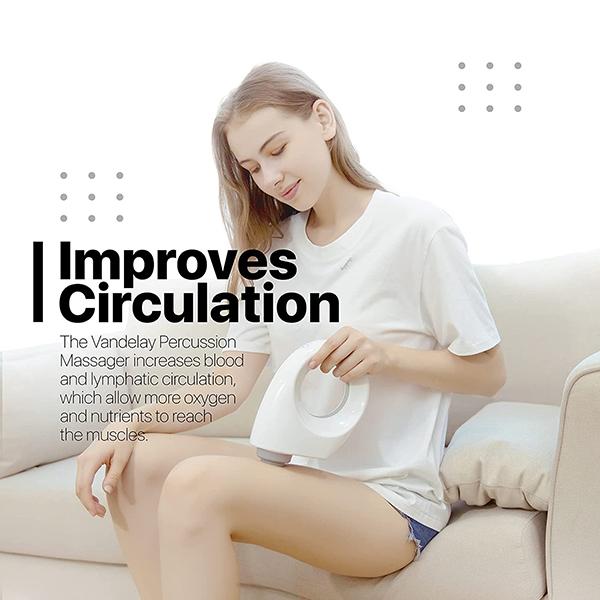 Vandelay Deep Tissue Gun Wireless Massager - White - Massagers