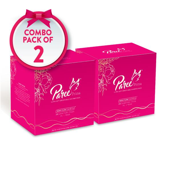 Paree Prima Ultrasoft Heavy Flow Sanitary Pads (XL) (Pack of 2 x 20's) - Sanitary Napkins