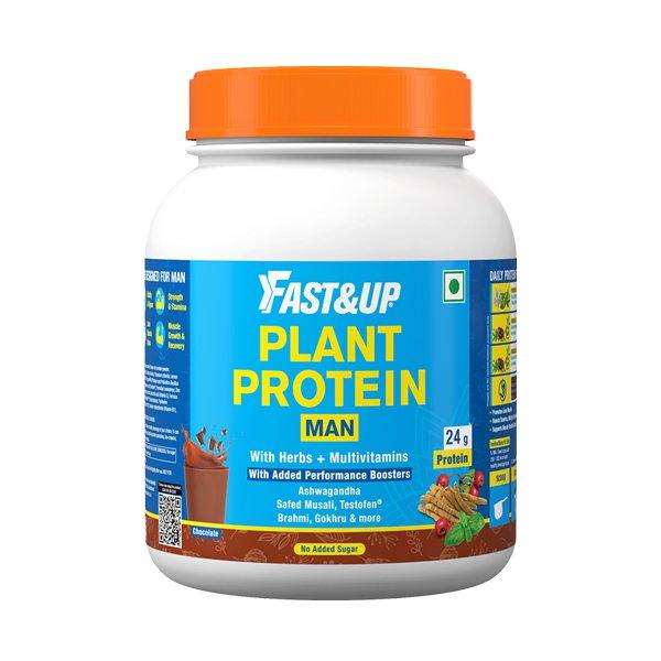 Netmeds | Fast&Up Plant Protein Powder for Men - Chocolate Flavour 1000 gm
