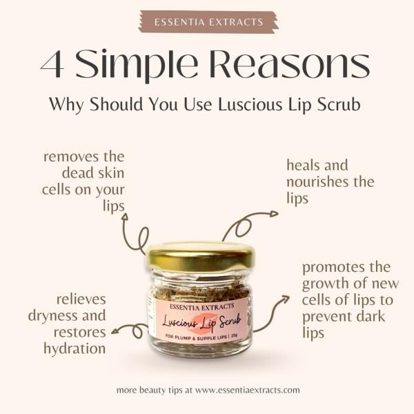 Essentia Extracts Plump & Supple Luscious Lip Scrub 25 gm - Lip Scrubs