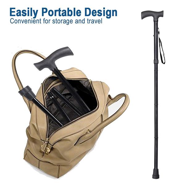 MCP Folding Walking Stick - Black - Wheelchairs & Walking Sticks