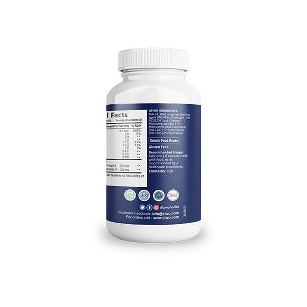 Aiwo Ultimate Omega 3 Double Strength 1000 mg Capsule 30's - Omega Fish Oil Fatty Acids
