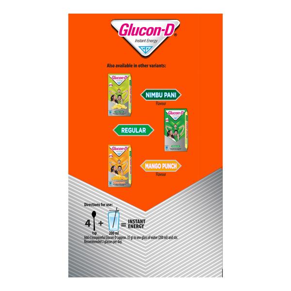 Glucon-D Instant Energy Powder - Tangy Orange (Jar) 400 gm - Energy Drinks