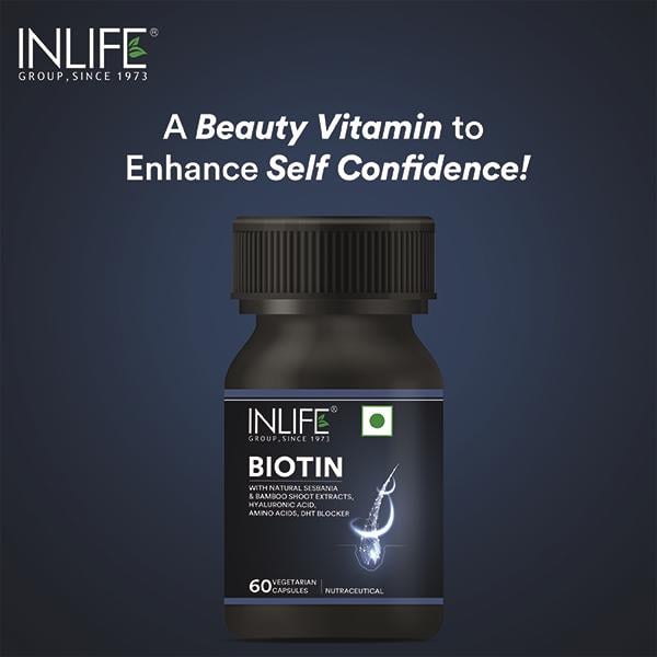 Inlife Biotin Vegetarian Capsules 60's - Hair & Skin