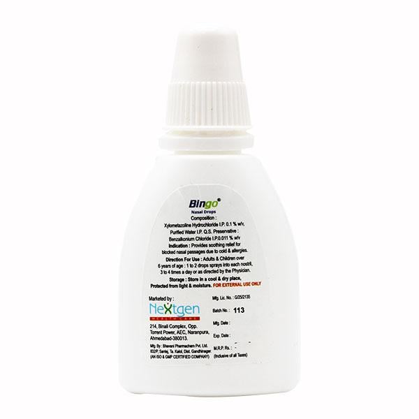BINGO Nasal Drops 10ml - Nasal Congestion-Nas