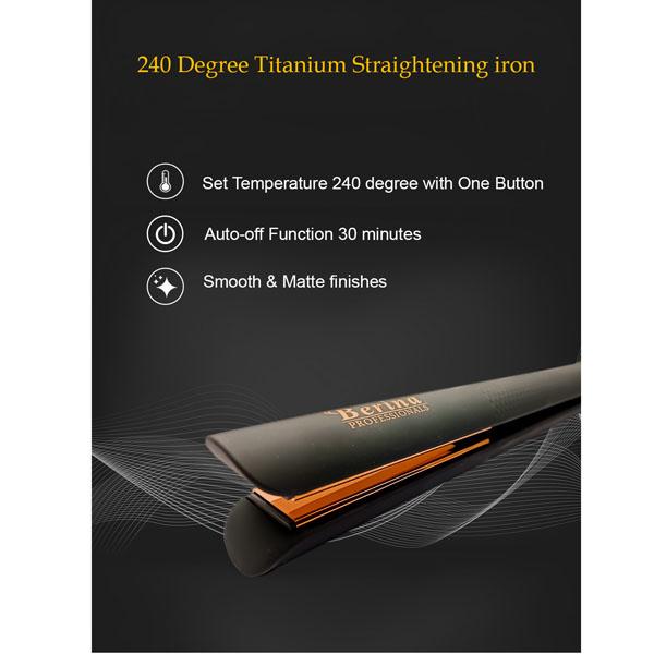 Berina Professional 240 Degree Titanium Straightening Iron BC-069 200 gm - Straighteners