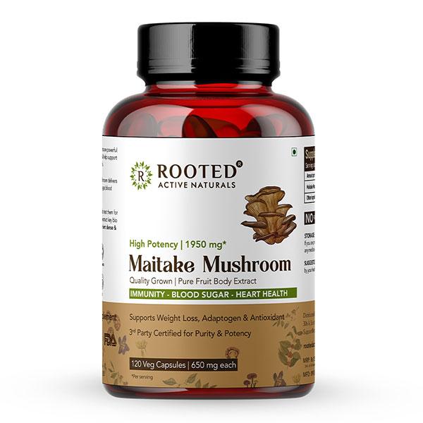 Rooted Active Naturals Maitake Mushroom Veg Capsule 120's - Pure Herbs