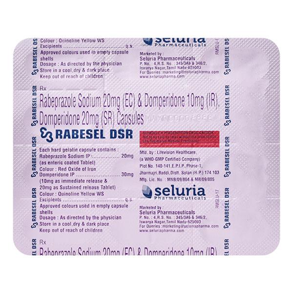 RABESEL DSR Capsule 10's - Ulcer/Reflux/Flatulence-Aaa