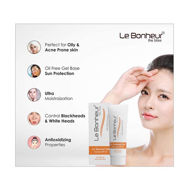 Le Bonheur Le Seaweed Gel Sunscreen SPF-25 Cream 50 ml - Face Sunscreen