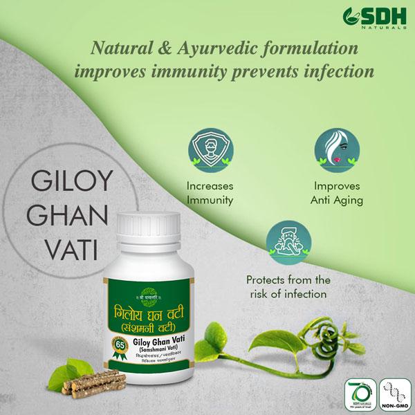 Shree Dhanwantri Herbals Giloy Ghan Vati 400's - Giloy