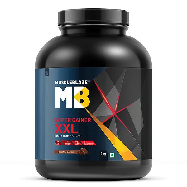MuscleBlaze Super Gainer XXL Powder - Chocolate 3 kg - Workout Essentials