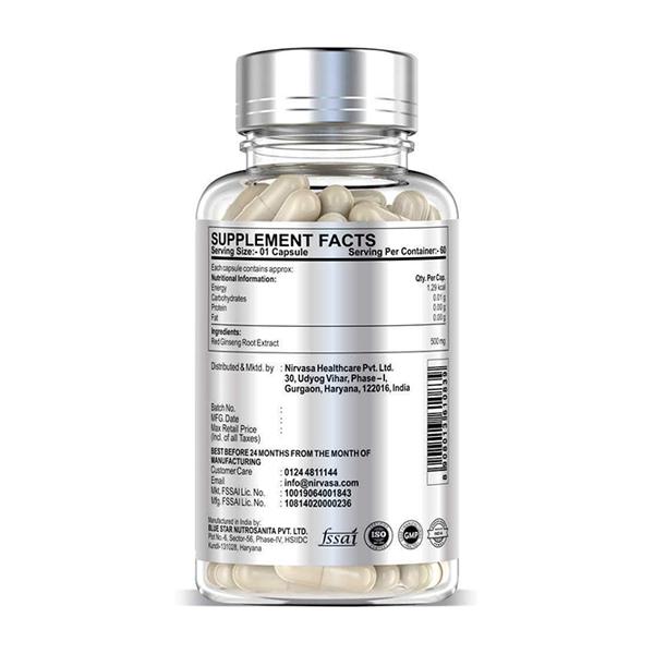 Nirvasa Korean Gingseng Capsule 60's - Herbal Dietary Supplement