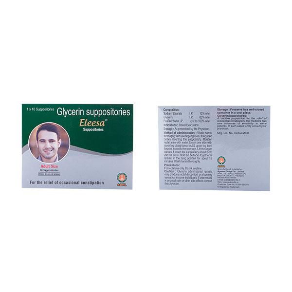Netmeds | Agrawal Eleesa Glycerin Suppositories - Adult 10 s
