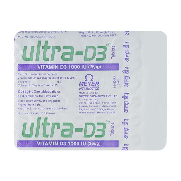 Ultra D3 1000IU Tablet 48'S - Supplements-Vit