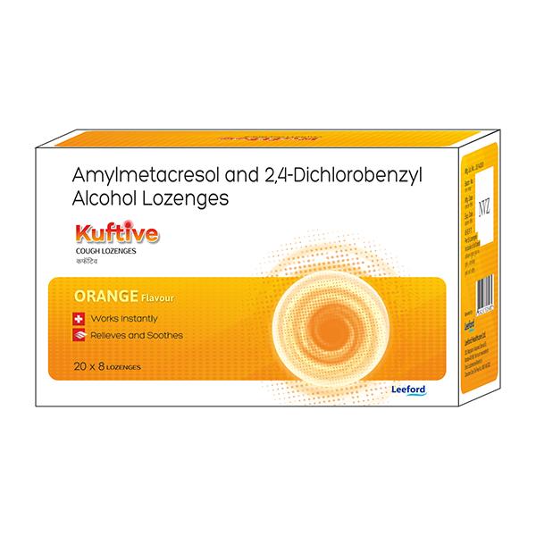 KUFTIVE ORANGE FLAVOUR COUGH Lozenges 8's - Cough And Cold-Cou