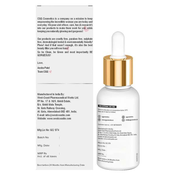 CGG Cosmetics Retinol 2.5%- Hyaluronic Acid- Niacinamide & Aloe Vera Facial Serum - Wrinkle Serum 30 ml - Face Serum